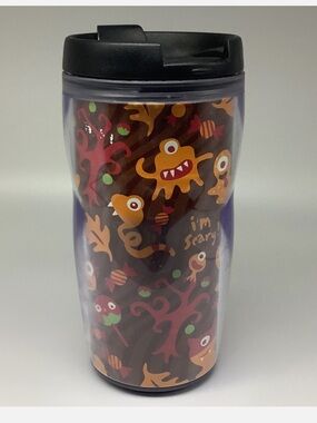 Starbucks 2004 Brown and Orange Kids Halloween Monster Travel Tumbler 8oz